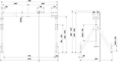 Aluminium-Portalkran stationär und klappbar, Alu-Doppelträger, hoch Produktbild img3 L