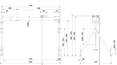 Aluminium-Portalkran stationär und klappbar, Alu-Doppelträger, hoch Produktbild img4 L