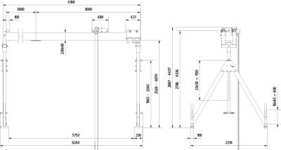 Aluminium-Portalkran stationär und klappbar, Alu-Doppelträger, hoch Produktbild img5 L