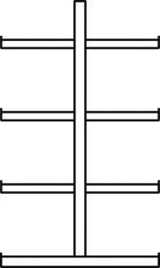 Kragarmregal META MULTISTRONG L IPE 120, doppelseitig Produktbild img7 L