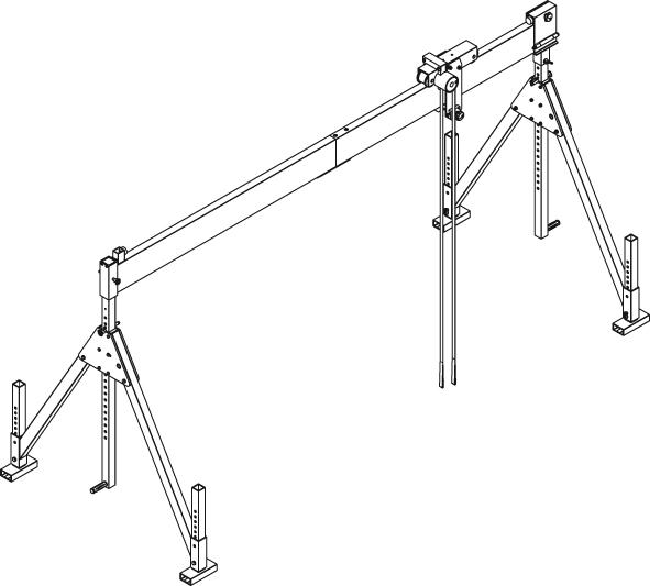 Aluportalkran stationär H1730-2980 mm 500 kg TL 4000 mm Alu-Einzel-Träger Produktbild img6 L