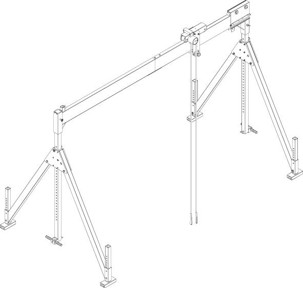 Aluportalkran stationär H2310-4010 mm 500 kg TL 4000 mm Alu-Einzel-Träger Produktbild img6 L