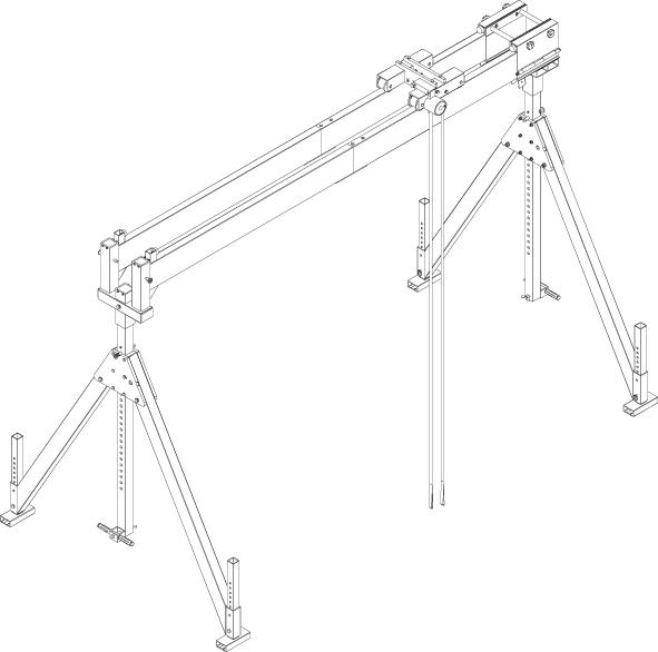 Aluminium-Portalkran stationär und klappbar, Alu-Doppelträger, hoch Produktbild img10 L