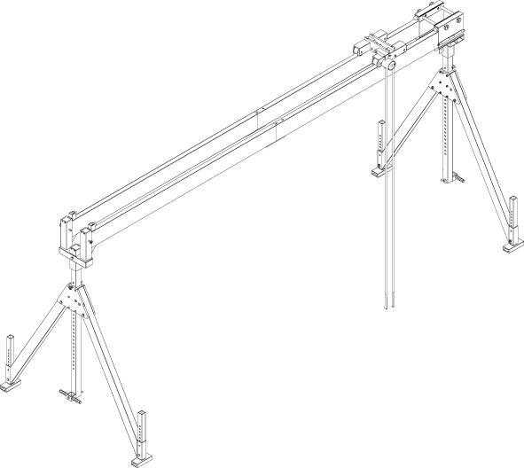 Aluminium-Portalkran stationär und klappbar, Alu-Doppelträger, hoch Produktbild img11 L