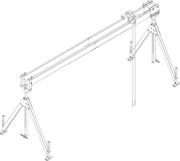 Aluminium-Portalkran stationär und klappbar, Alu-Doppelträger, hoch Produktbild img12 L