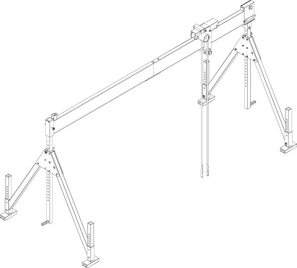 Aluportalkran stationär H1730-2980 mm 1500 kg TL 4000 mm Alu-Einzel-Träger Produktbild img6 L