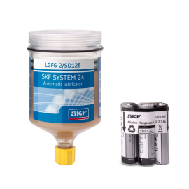 Refill cartridge grease filled, with battery for Electro-mechanical single point lubricator Produktbild