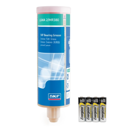 Refill cartridge grease filled, with battery for Electro-mechanical single point lubricant dispenser Produktbild
