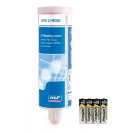 Refill cartridge grease filled, with battery for Electro-mechanical single point lubricant dispenser Produktbild