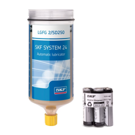 Refill cartridge grease filled, with battery for Electro-mechanical single point lubricator Produktbild