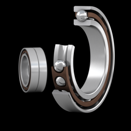 Zusammengepasster Satz aus zwei einreihigen Hochleistungs-Schrägkugellagern, Reihe „Super-Precision“, Bauform D Produktbild