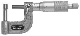 Bügelmessschraube zylindrischer Amboss, flache Spindel, 0-1" Produktbild