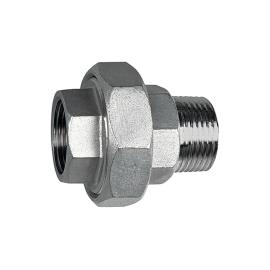 Lösb. Doppelgewindenippel, IG/AG, kon. dichtend, G 1/4, ES 1.4408 Produktbild