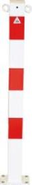 Absperrpfosten rot/weiß H1300xB70xT70 mm 2 Ösen ortsfest zum Einbetonieren Schake Produktbild