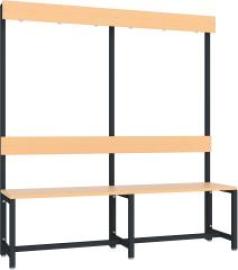 Garderobensitzbank buche einseitig RAL 7016 B1500xT400xH420/1600mm Produktbild