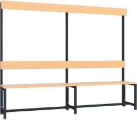 Garderobensitzbank buche einseitig RAL 7016 B2000xT400xH420/1600mm Produktbild