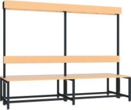 Garderobensitzbank buche zweiseitig RAL 7016 B2000xT770xH420/1600mm Produktbild