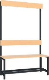 Garderobensitzbank buche mit Schuhrost, einseitig RAL 7016 B1000xT400xH420/1600mm Produktbild