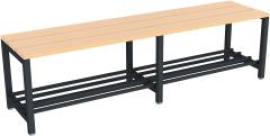 Umkleidesitzbank Buche mit Schuhrost, einseitig RAL 7016 B1500xT370xH420mm Produktbild
