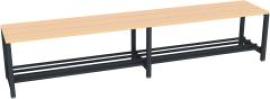 Umkleidesitzbank Buche mit Schuhrost, einseitig RAL 7016 B2000xT370xH420mm Produktbild