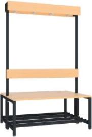 Garderobensitzbank buche mit Schuhrost zweiseitig RAL 7016 B1000xT770xH420/1600mm Produktbild