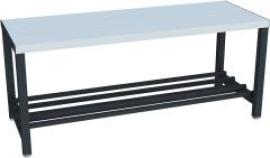 Umkleidesitzbank PVC mit Schuhrost, einseitig RAL 7016 B1000xT370xH430mm Produktbild