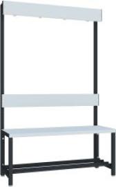 Garderobensitzbank PVC mit Schuhrost, einseitig RAL 7016 B1000xT400xH420/1600mm Produktbild