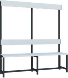 Garderobensitzbank PVC einseitig RAL 7016 B1500xT400xH420/1600mm Produktbild