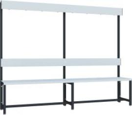 Garderobensitzbank PVC einseitig RAL 7016 B2000xT400xH420/1600mm Produktbild
