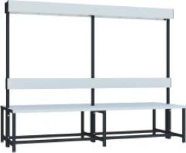 Garderobensitzbank PVC zweiseitig RAL 7016 B2000xT400xH420/1600mm Produktbild