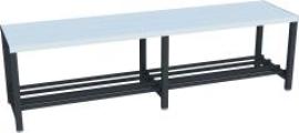 Umkleidesitzbank PVC mit Schuhrost, einseitig RAL 7016 B1500xT370xH430mm Produktbild