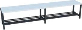 Umkleidesitzbank PVC mit Schuhrost, einseitig RAL 7016 B2000xT370xH430mm Produktbild