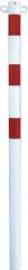 Absperrpfosten rot/weiß H1300xD60 mm 1 Öse zum Einbetonieren Schake Produktbild
