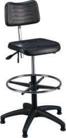 Arbeitsstuhl PU-Schaum schwarz Sitzhöhe 620-870 mm mit Gleiter/Fußring Produktbild