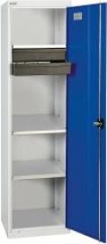Werkzeugschrank B500xT500xH1800 mm RAL 7035/5010 2 Schubladen, 3 Wannen Produktbild