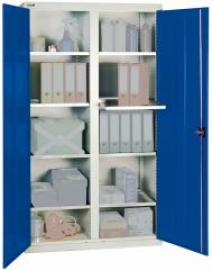 Werkzeugschrank B1000xT500xH1800 mm RAL 7035/5010 8 Wannenböden Produktbild