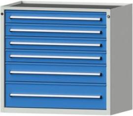 Anke Schubladenschrank B1060xT700xH980mm RAL 7035/5012 6 Schubladen Produktbild