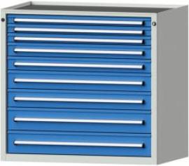 Anke Schubladenschrank B1060xT700xH980mm RAL 7035/5012 9 Schubladen Produktbild