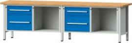 Anke Kastenwerkbank B2800xT700xH840mm RAL7035/5012 BMP: 40 mm 4 Schubladen Produktbild