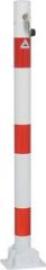 Absperrpfosten rot/weiß H900xD76 mm umlegbar mit Profilzylinder zum Aufdübeln Schake Produktbild