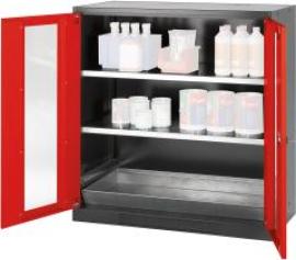Chemikalienschrank rot 1105 x 1055 x 520 Glas Produktbild