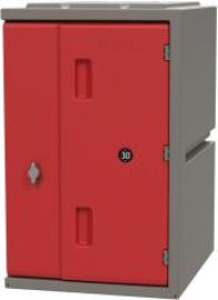 Kunststoff-Schließfach B385xT470xH610 mm Tür rot Produktbild