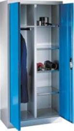 Flügeltürenschrank B930xT400xH1950 mm RAL 7035/5012,4Fachböden mit Trennwand Produktbild