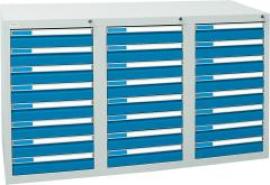 Format Schubladenschrank B500xT1500xH900mm RAL 7035/5012 24 Schubladen 75kg Produktbild