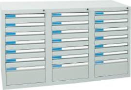 Format Schubladenschrank B500xT1500xH900mm RAL 7035/7035 21 Schubladen 75kg Produktbild