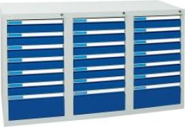 Format Schubladenschrank B500xT1500xH900mm RAL 7035/5010 21 Schubladen 75kg Produktbild