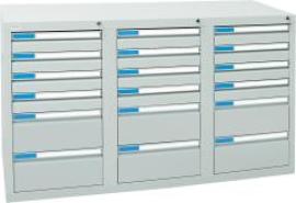 Format Schubladenschrank B500xT1500xH900mm RAL 7035/7035 18 Schubladen 75kg Produktbild