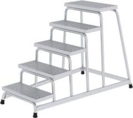 Alu-Arbeitspodest 5 Stufen R13 starr Podesthöhe 1,00 m Arbeitshöhe bis 3,00 m Produktbild