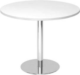 Besuchertisch Weiß/Chrom D 1000mm Produktbild