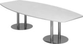 Konferenztisch 280x130/85Weiß/Chrom Produktbild